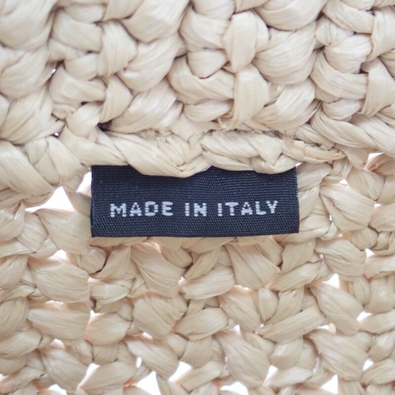 Prada Small Crochet Raffia Style 1bg422 Tote Bag Natural Women's Spring Summer