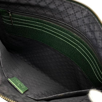 Gucci 325783 Hysteria Clutch Bag Second Bag Document Bag Handbag Leather Green