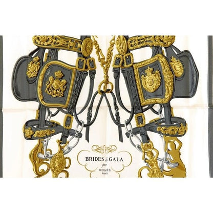 Hermes Silk Scarf Carre 90 Brides de GALA by Hugo Grygkar Pink White