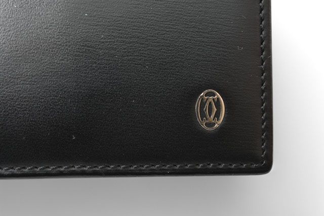 Cartier Wallet Men's Bifold Cartier Fold Wallet Leather Pasha De Cartier Black