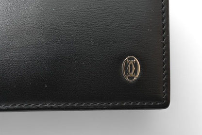 Cartier Wallet Men's Bifold Cartier Fold Wallet Leather Pasha De Cartier Black