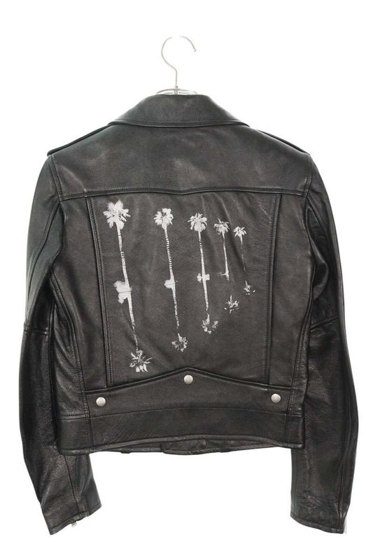 Saint Laurent Paris 584491 Yc2ue Palm Tree Print Rider Scuff The Jacket Women's