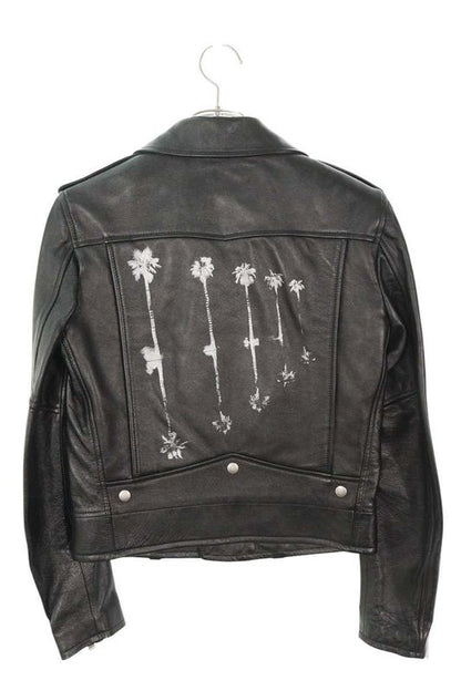 Saint Laurent Paris 584491 Yc2ue Palm Tree Print Rider Scuff The Jacket Women's