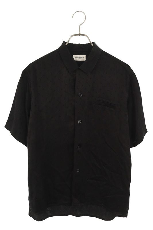 Saint Laurent Paris 22SS 531956 Y2e51 Alphabet Design Silk Short Sleeve Shirt