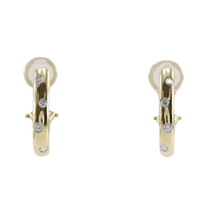 Tiffany & Co Dots Hoop 4P 18K Yellow Gold X Pt950 Platinum X Diamonds Ladies