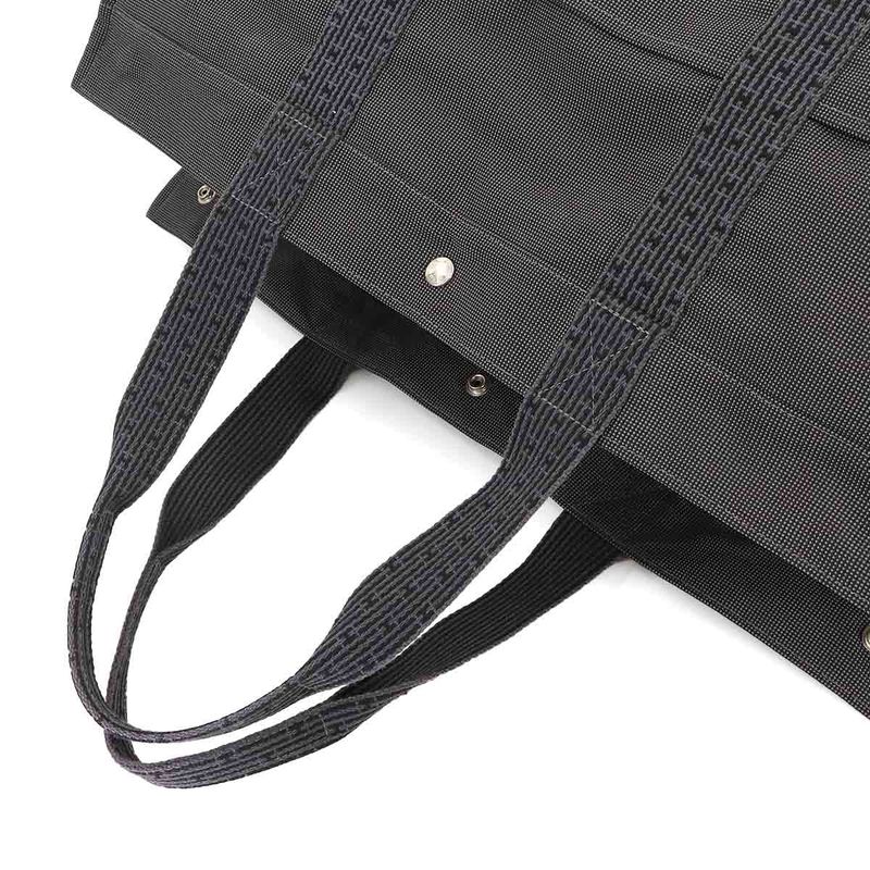 Hermes Herline Tote TGM Bag Canvas Gray Silver Hardware Herline Tote TGM