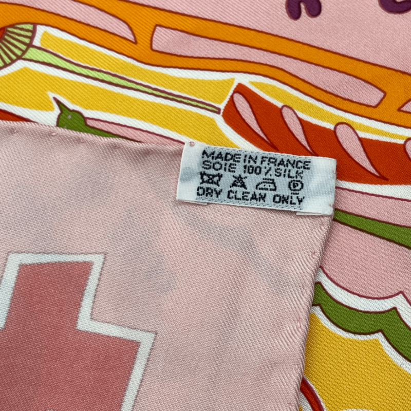 Hermes Scarf Carre 90 La Mecanique Des Idees Idea Structure Pink