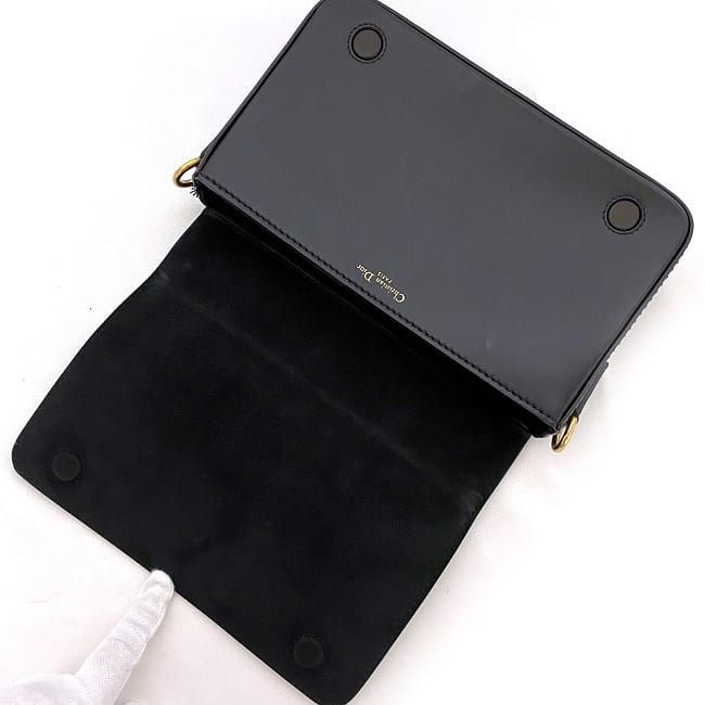 Christian Dior Clutch Bag Black Gold Jadior
