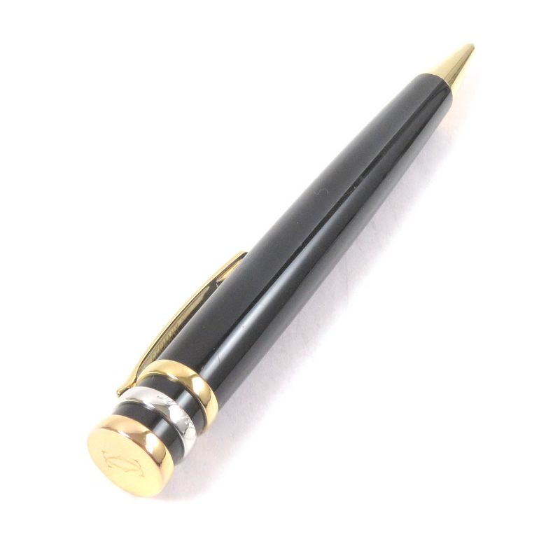 Cartier Trinity Twist Ballpoint Pen Black Gold Silver With Case