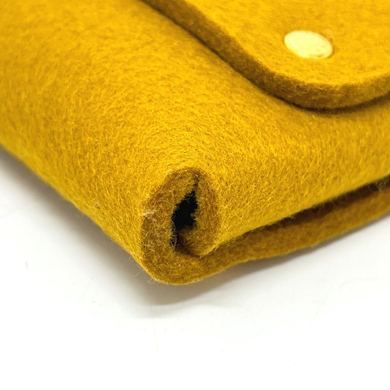 Hermes Accessory Pouch Etui Cult GM Playing Cards Case Felt Mustard Brown