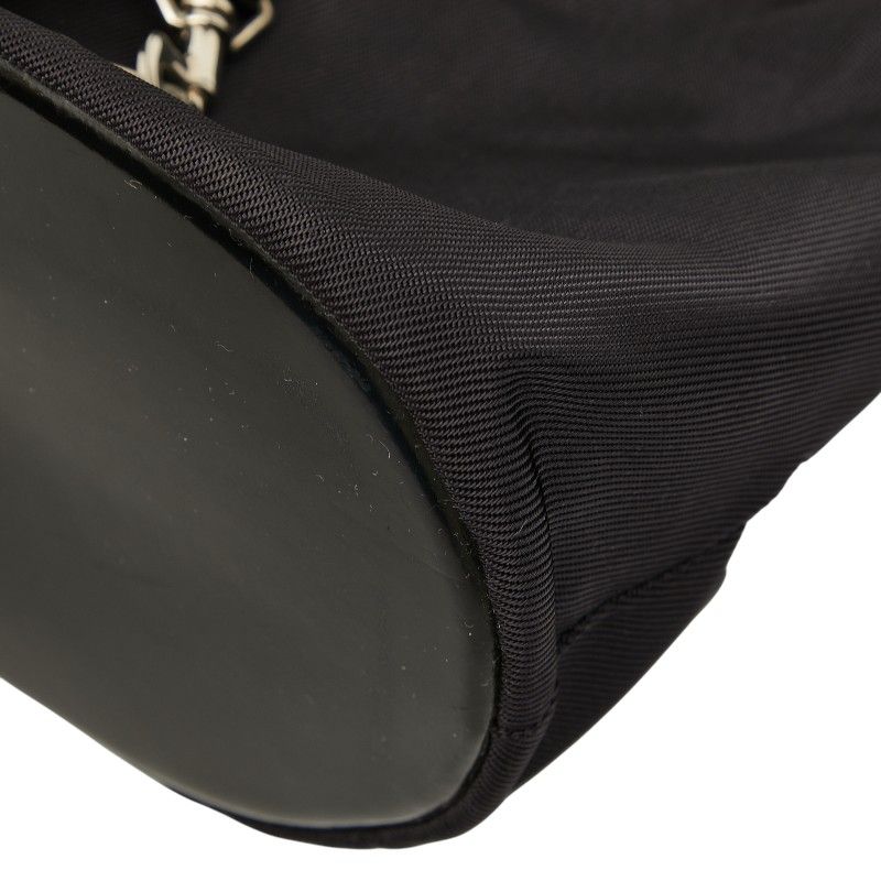 Gucci Bamboo Handbag Shoulder Bag 2WAY 003 2854 Black Nylon Leather Women's