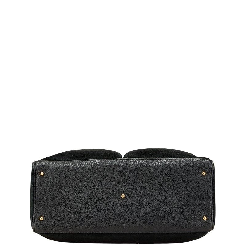 Gucci Bamboo Tote Shoulder Bag 2WAY 002285503220 Black Suede Leather Ladies