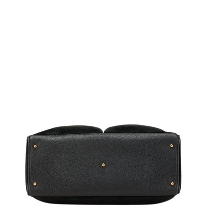 Gucci Bamboo Tote Shoulder Bag 2WAY 002285503220 Black Suede Leather Ladies