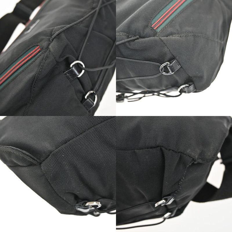 Gucci Body Bag Sherry Waist Pouch Black Canvas 88ka616