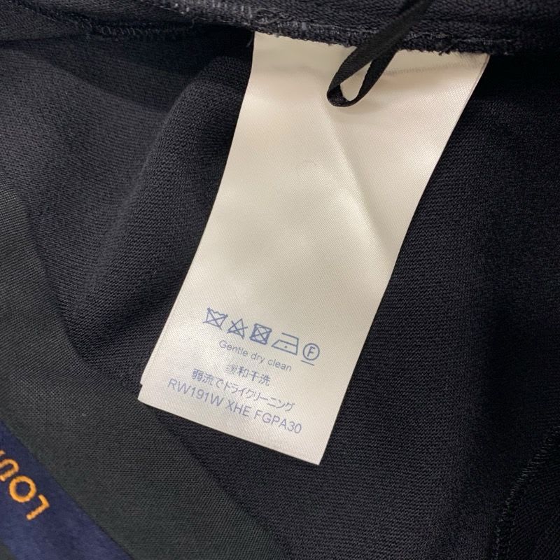 Louis Vuitton Bottoms Wool Pants Logo Black Silver