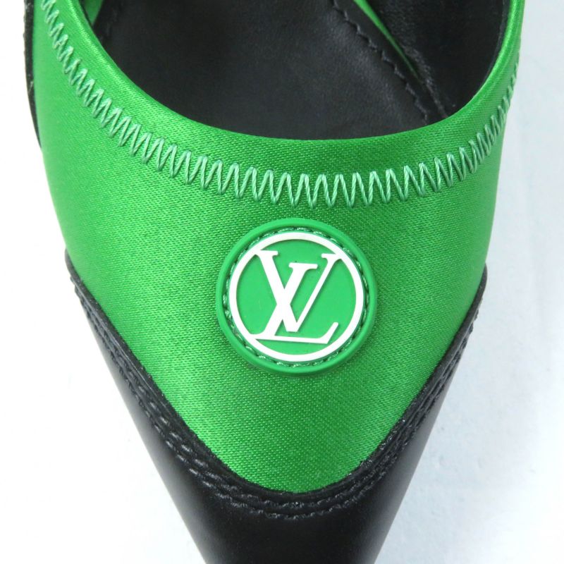Louis Vuitton Arkwright Line Pointed Toe Back Strap Pumps With Rubber LV Logo