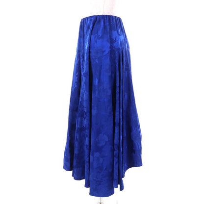 Balenciaga 2020 625534 Floral Pattern Floral Long Flared Skirt Blue 36 Made In