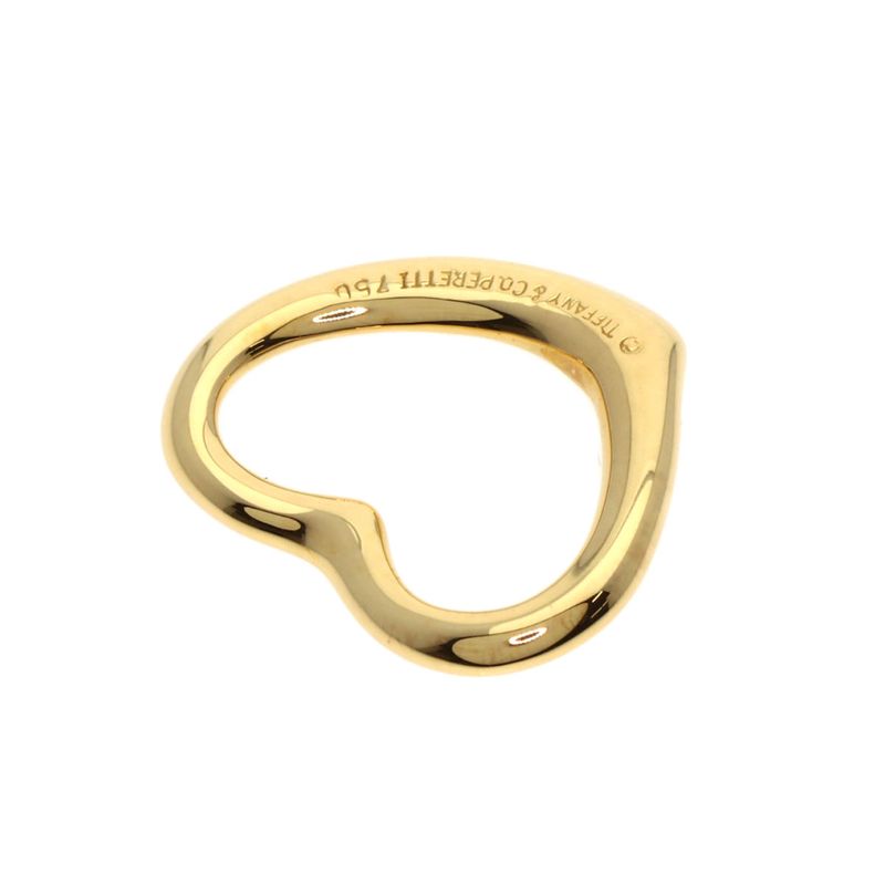 Tiffany & Co Open Heart TOP Pendant Top 18K Yellow Gold Ladies