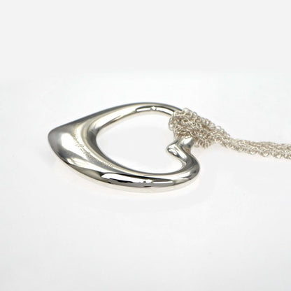 Tiffany & Co Necklace Open Heart Mesh Chain Ag925 SV Pendant Jewelry