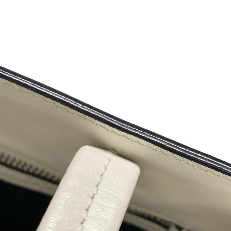 Prada Tote Bag - 1bg382 White Embossed Triangle Logo Leather