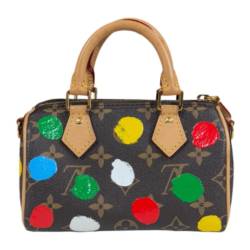 Louis Vuitton Yayoi Kusama Collaboration Nano Speedy Monogram Shoulder Bag