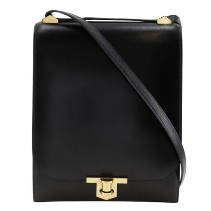 Hermes Chianti One Shoulder Vintage Box Calf Black/gold Hardware Women Shoulder