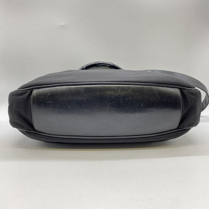 Gucci Old Gucci 001-1577 Bamboo 2WAY Shoulder Bag Handbag Nylon Leather Black