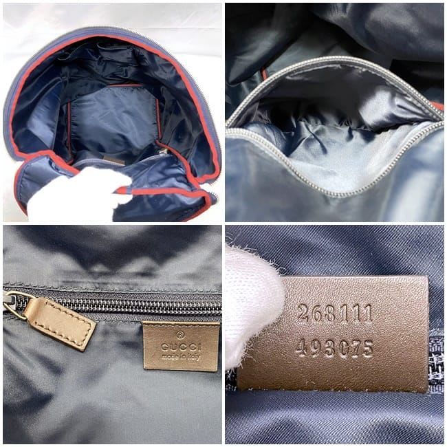 Gucci Backpack Navy Gray Diamante