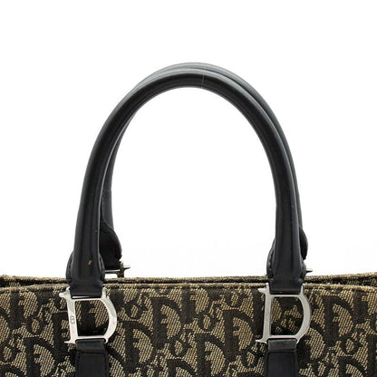 Dior Trotter Handbag Canvas Leather Women's Handbag Navy Excellent Condition