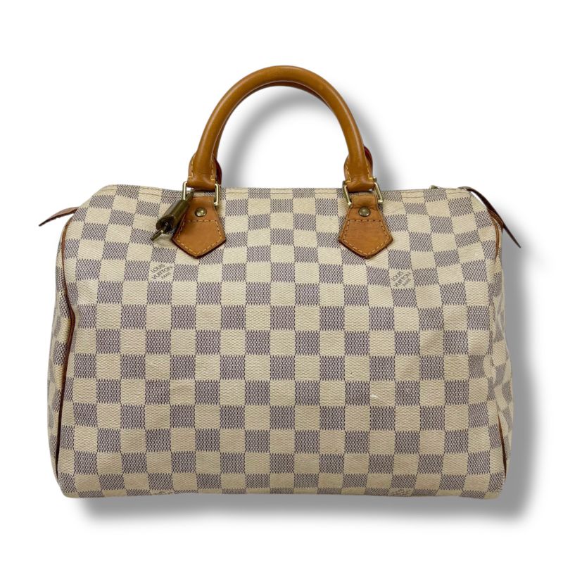 Louis Vuitton Handbag Damier Azure Speedy 30 Mini Boston Bag White Ivory Beige