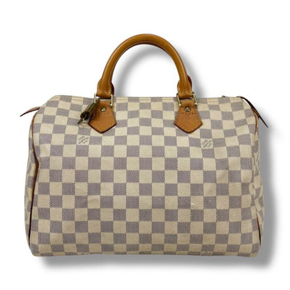 Louis Vuitton Handbag Damier Azure Speedy 30 Mini Boston Bag White Ivory Beige