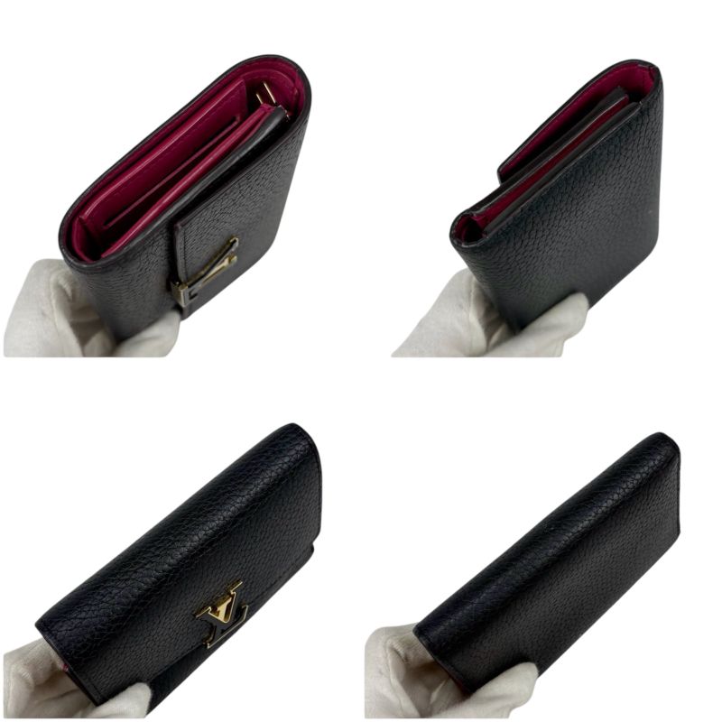 Louis Vuitton Trifold Wallet Portefeuille Capucines Black Taurillon