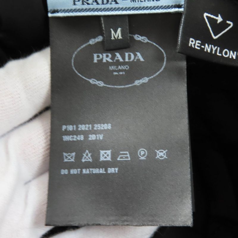 Prada 2021 1hc248 Re Nylon Floral Pattern Bucket Hat With Triangle Logo Plate