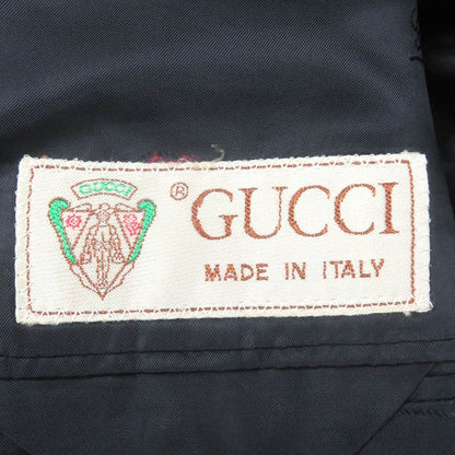 Gucci Vintage 100% Cashmere Single Tailored Jacket With Logo All Over The Back