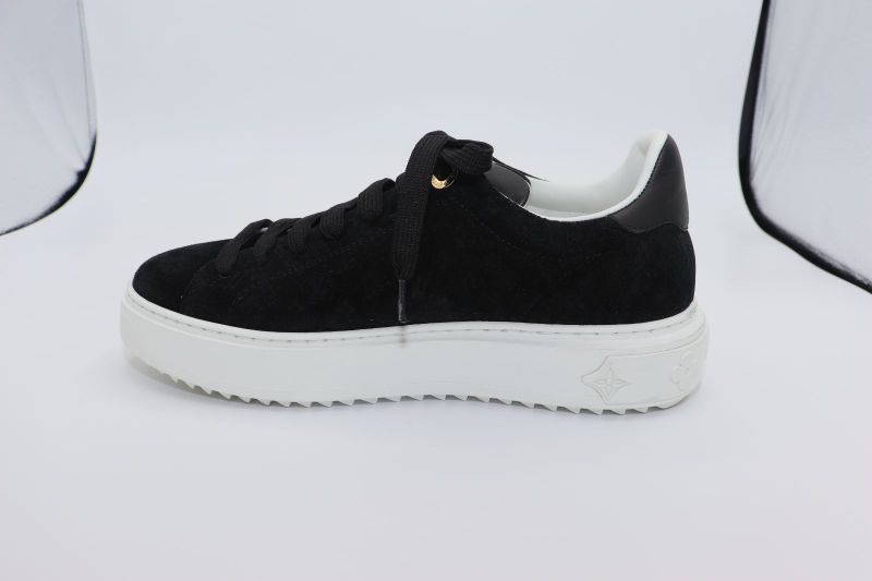 Louis Vuitton Monogram Time Outlines 23 Years Leather X Suede Sneakers Women's