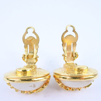 Chanel Gold Plated And Faux Pearl Ladies 22.6g Earrings