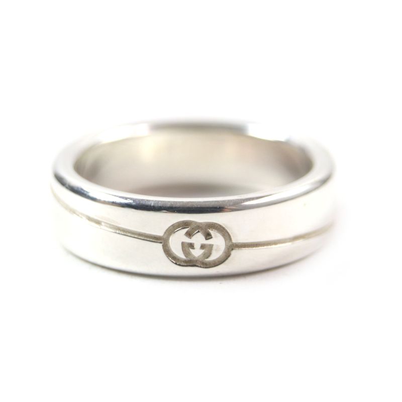  Gucci 774052 Diagonal Interlocking G Current Item Ring / Ring Ag925 Silver 17