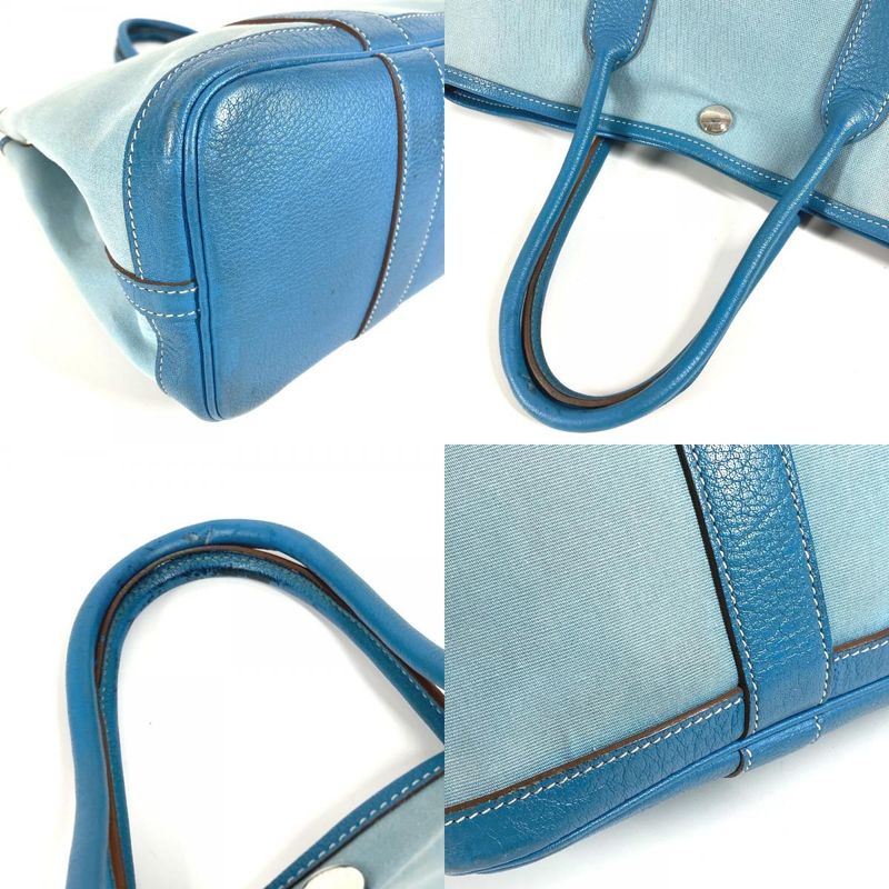 Hermes Tote Garden Party TPM Garden Party TPM Toile Officier/leather Blue