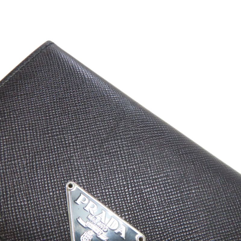 Prada M504a Business Card Holder Logo Hardware Card Case Saffiano Women