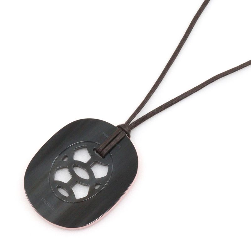 Hermes Lift GM Buffalo Horn Pink/brown Ladies 16g Necklace