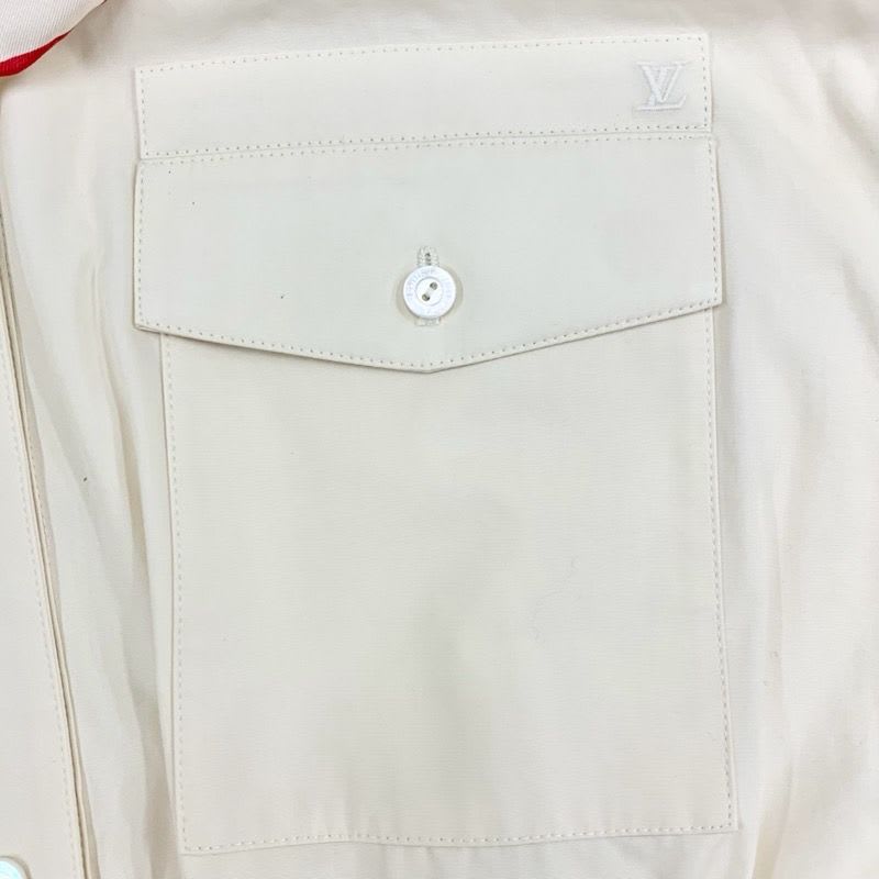 Louis Vuitton Dress Cotton Beige Black Red Scarf Safari Shirt Logo