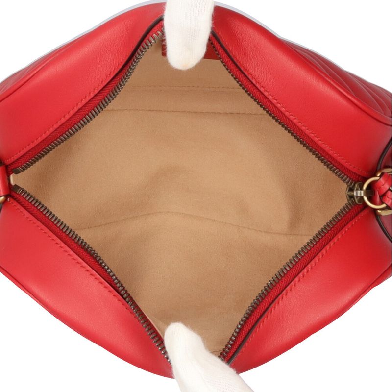 Gucci GG Marmont Shoulder Bag Leather 447632 Red Ladies Gucci  Gucci