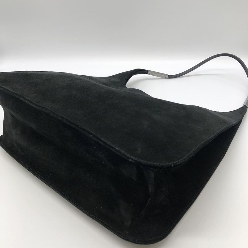 Gucci 001 3167 Shoulder Bag Handbag Suede Black Ladies Men Fashion Vintage