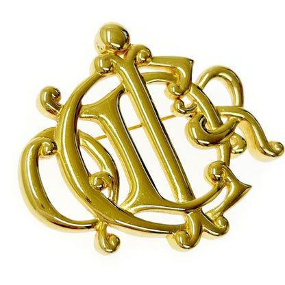Christian Dior GP Emblem Brooch Ladies Gold 363812 Brooch
