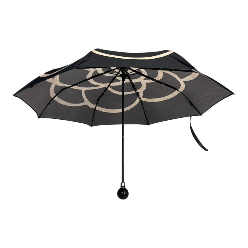 Chanel Folding Umbrella Camellia Women Black FREE