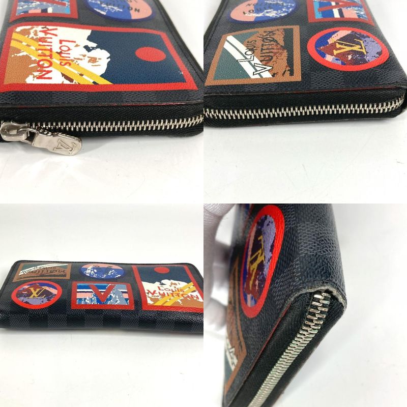 Louis Vuitton Long Wallet Zippy Organizer NM N60153 Damier Graphite Canvas Black