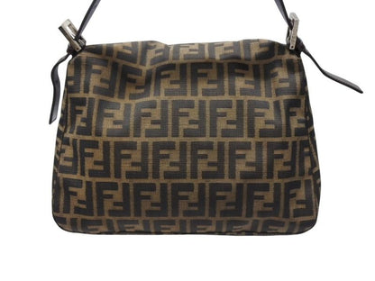Fendi Mamma Baguette Shoulder Bag Zucca Pattern Cotton Canvas Brown Silver — view 3