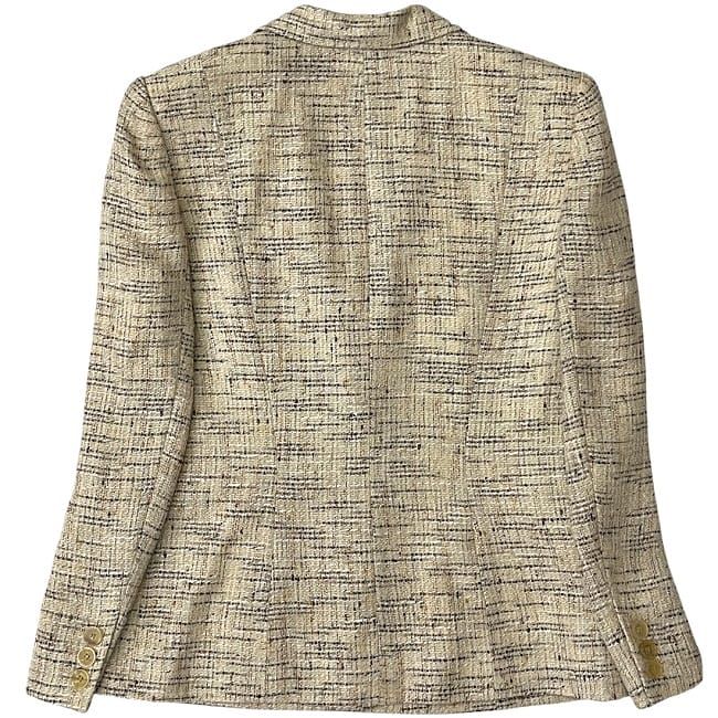 Celine Tweed Jacket Beige Excellent Condition Cleaned Size 40