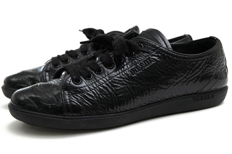 Prada Shoes Sneakers Shoes Low Cut Ladies Women Women's Enamel Patent Leather