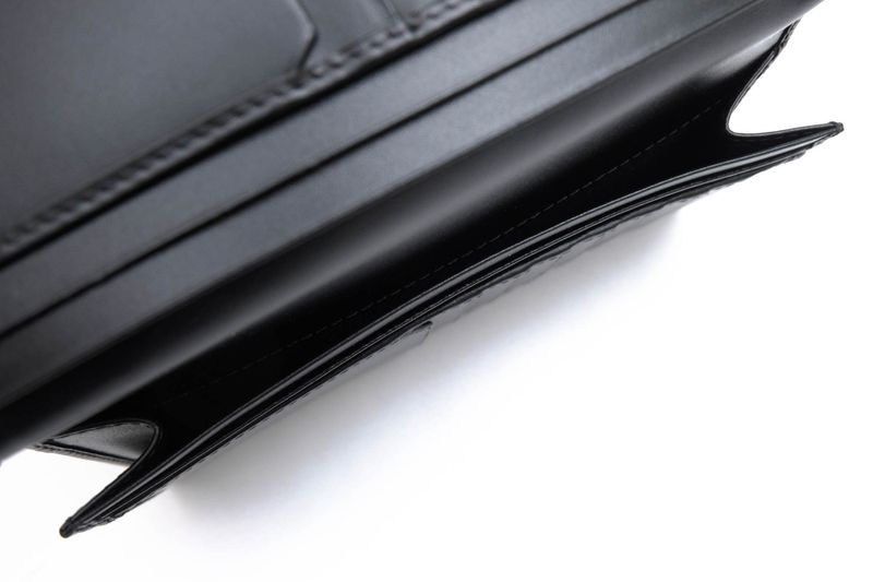 Bvlgari Long Wallet Wallets Men Leather Genuine Black 282852 Wallets Yen